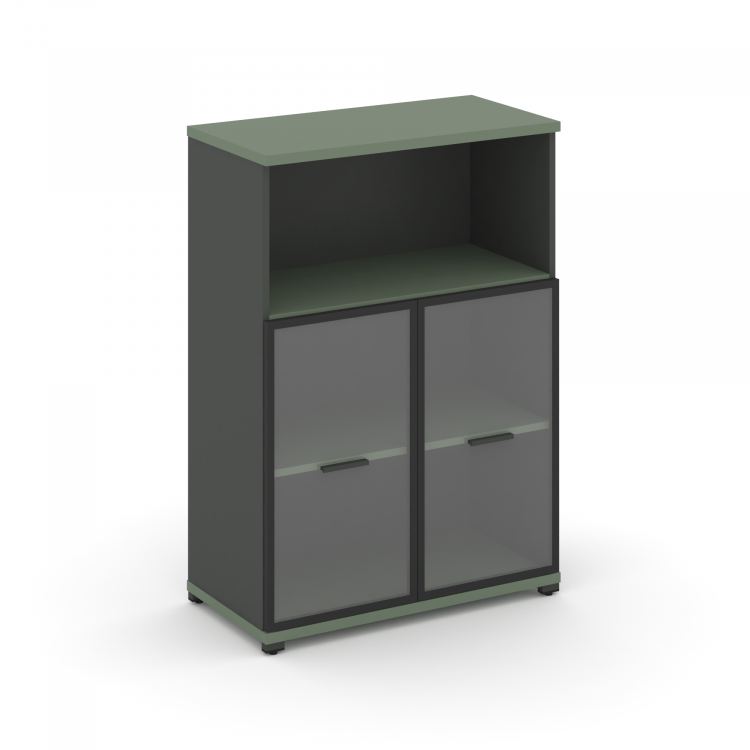 Concept Шкаф 1 широкая секция, 3 ниши CN.STS.E-313 RPB A Кобо/Антрацит/Металл Антрацит/Прозрачный 83