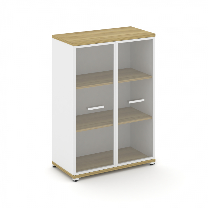 Концепт Шкаф 1 широкая секция, 3 ниши CN.STS.E-316 RPW W Дуб Винченцо/Белый Бриллиант/Металл Белый/П