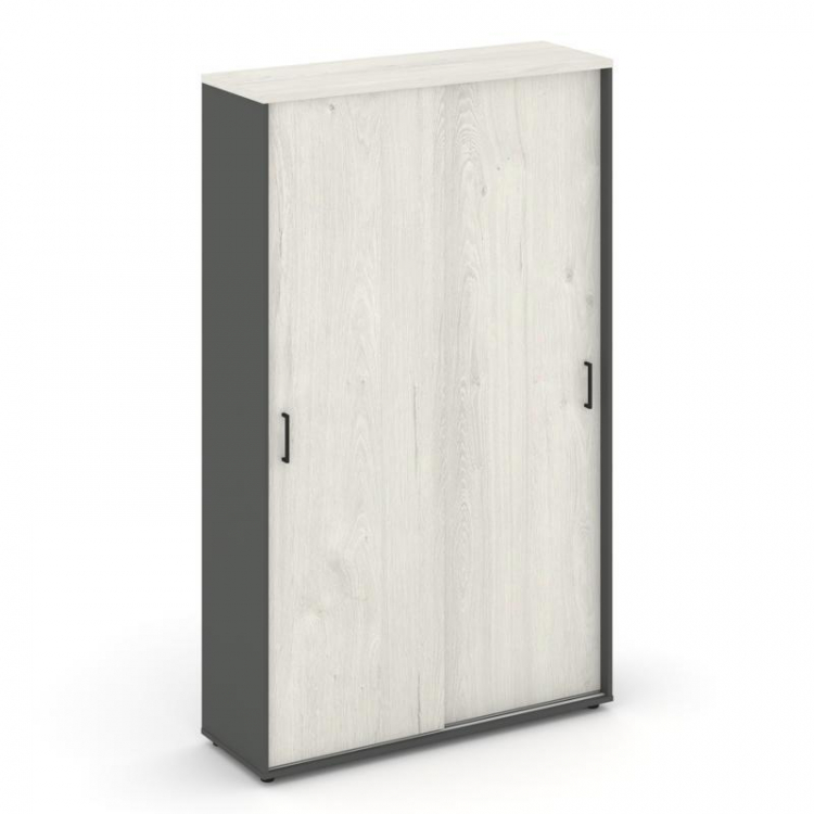 Style Project Шкаф-купе комбинир. SN.SHK-002 Антрацит/Дуб Наварра/Черный Ручки 1200*400*1982