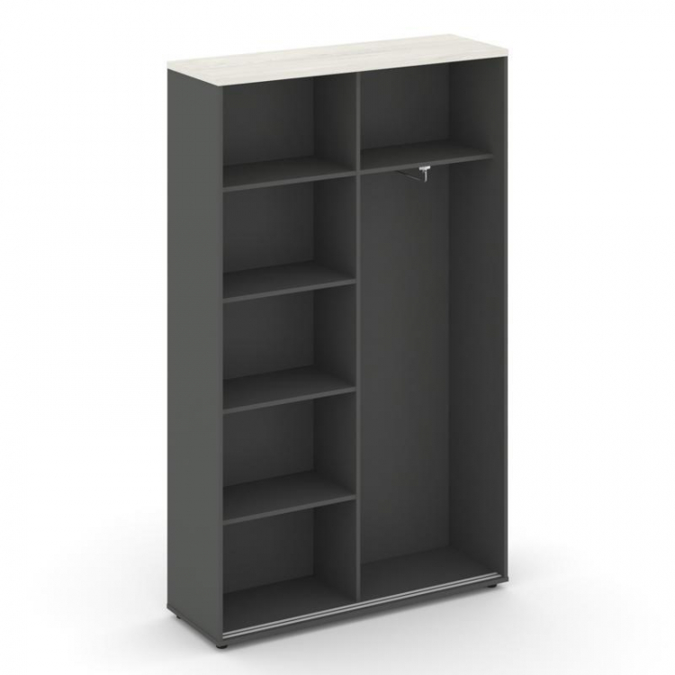 Style Project Шкаф-купе комбинир. SN.SHK-002 Антрацит/Дуб Наварра/Черный Ручки 1200*400*1982