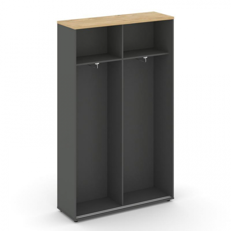 Style Project Шкаф-купе для одежды SN.SHK.E-003 Антрацит/Тиквуд Светлый/Черный Ручки 1200*400*1982