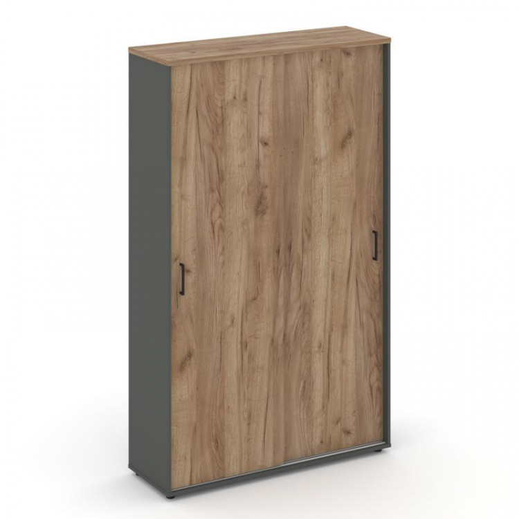 Style Project Шкаф-купе комбинир. SN.SHK-002 Антрацит/Дуб Табак/Черный Ручки 1200*400*1982