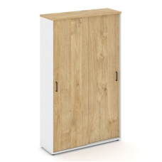 Style Project Шкаф-купе с полками SN.SHK.E-001 Белый/Тиквуд Светлый/Черный Ручки 1200*400*1982