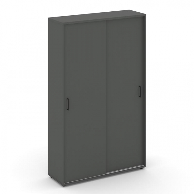 Style Project Шкаф-купе с полками SN.SHK-001 Антрацит/Черный Ручки 1200*400*1982