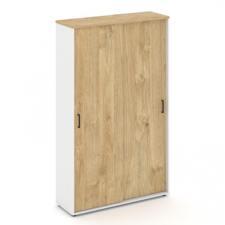 Style Project Шкаф-купе для одежды SN.SHK.E-003 Белый/Тиквуд Светлый/Черный Ручки 1200*400*1982