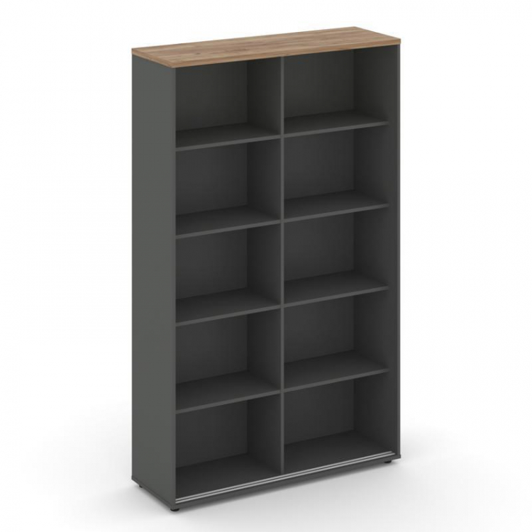 Style Project Шкаф-купе с полками SN.SHK-001 Антрацит/Дуб Табак/Черный Ручки 1200*400*1982