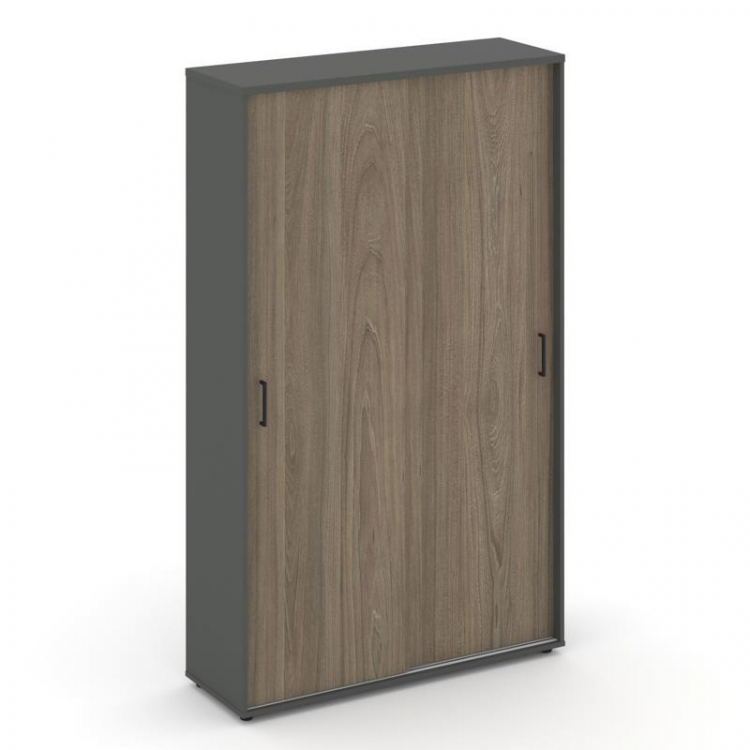 Style Project Шкаф-купе с полками SN.SHK-001 Антрацит/Вяз Благородный/Черный Ручки 1200*400*1982