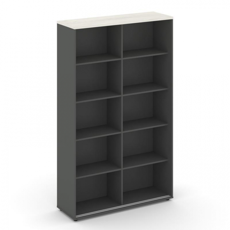 Style Project Шкаф-купе с полками SN.SHK.E-001 Антрацит/Дуб Наварра/Черный Ручки 1200*400*1982