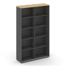 Style Project Шкаф-купе с полками SN.SHK.E-001 Антрацит/Тиквуд Светлый/Черный Ручки 1200*400*1982