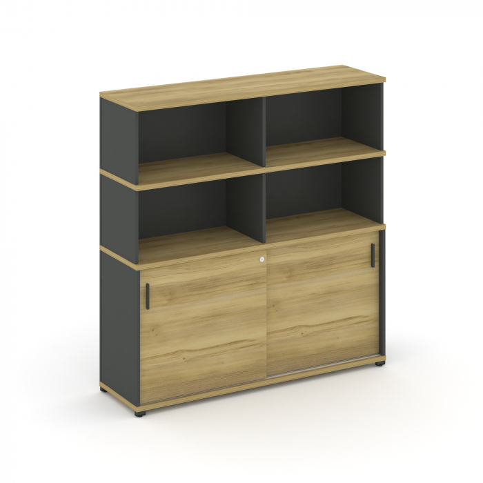 Concept Шкаф-купе опорный/приставной с надставкой выс. CN.SOPK-006 A Дуб Винченцо/Антрацит/Металл Ан