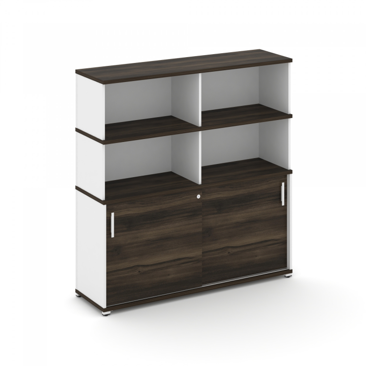 Concept Шкаф-купе опорный/приставной с надставкой выс. CN.SOPK-006 W Дуб Мали/Белый Бриллиант/Металл