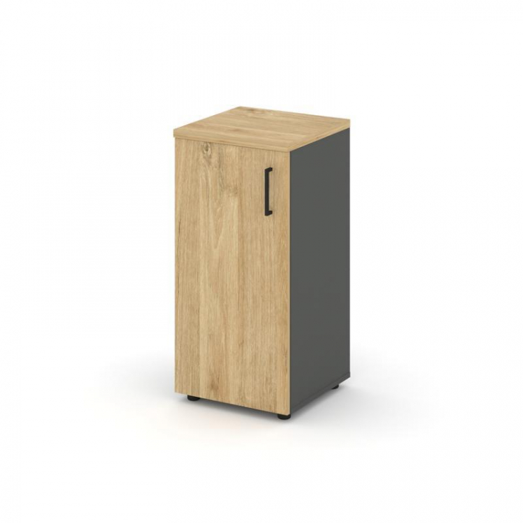 Style Project Шкаф низкий узкий SN.STU-301(L) Антрацит/Тиквуд Светлый/Черный Ручки 400*400*833