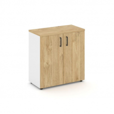 Style Project Шкаф низкий широкий SN.STS.E-301 Белый/Тиквуд Светлый/Черный Ручки 796*400*833