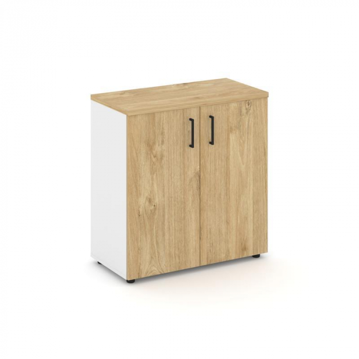 Style Project Шкаф низкий широкий SN.STS.E-301 Белый/Тиквуд Светлый/Черный Ручки 796*400*833