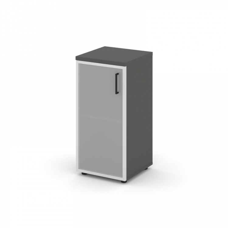 Style Project Шкаф низкий узкий SN.STU-303(L) Антрацит/Сатин/Черный Ручки 400*400*833