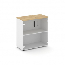 Style Project Шкаф низкий широкий SN.STS-302 Белый/Тиквуд Светлый/Прозрачный/Черный Ручки 796*400*83