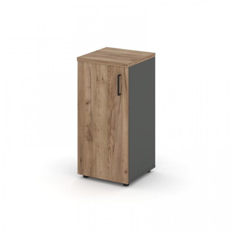 Style Project Шкаф низкий узкий SN.STU-301(L) Антрацит/Дуб Табак/Черный Ручки 400*400*833