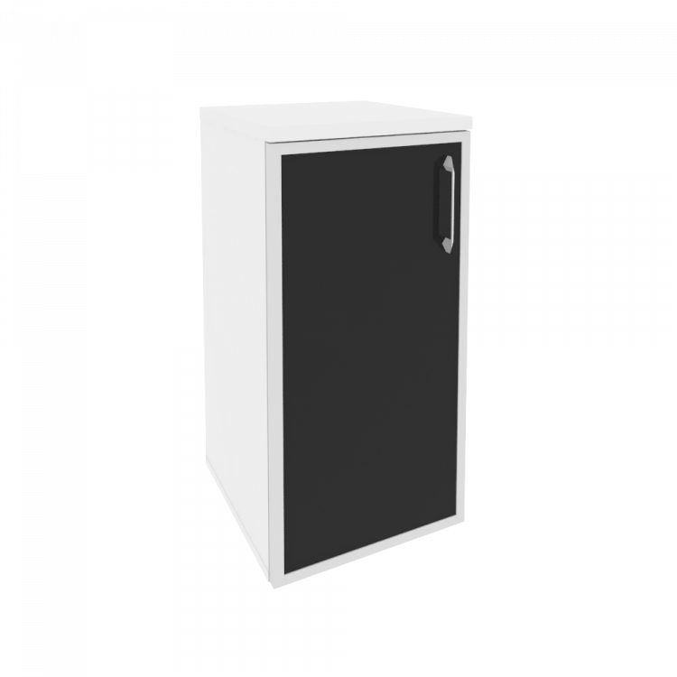 Onix Шкаф низкий узкий левый O.SU-3.2 R (L) black Белый Бриллиант/Cтекло Black 400*420*823