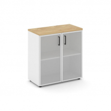 Style Project Шкаф низкий широкий SN.STS-303 Белый/Тиквуд Светлый/Сатин/Черный Ручки 796*400*833