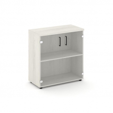 Style Project Шкаф низкий широкий SN.STS-302 Дуб Наварра/Прозрачный/Черный Ручки 796*400*833