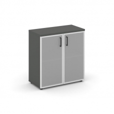 Style Project Шкаф низкий широкий SN.STS.E-303 Антрацит/Сатин/Черный Ручки 796*400*833