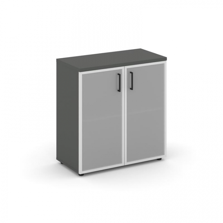 Style Project Шкаф низкий широкий SN.STS.E-303 Антрацит/Сатин/Черный Ручки 796*400*833