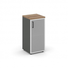 Style Project Шкаф низкий узкий SN.STU.E-303(R) Антрацит/Дуб Табак/Сатин/Черный Ручки 400*400*833