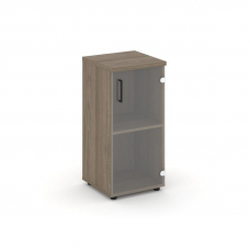 Style Project Шкаф низкий узкий SN.STU-302(R) Вяз Благородный/Прозрачный/Черный Ручки 400*400*833