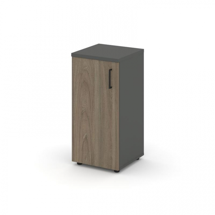 Style Project Шкаф низкий узкий SN.STU.E-301(L) Антрацит/Вяз Благородный/Черный Ручки 400*400*833