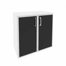 Onix Шкаф низкий широкий O.ST-3.2 R black Белый Бриллиант/Cтекло Black 800*420*823