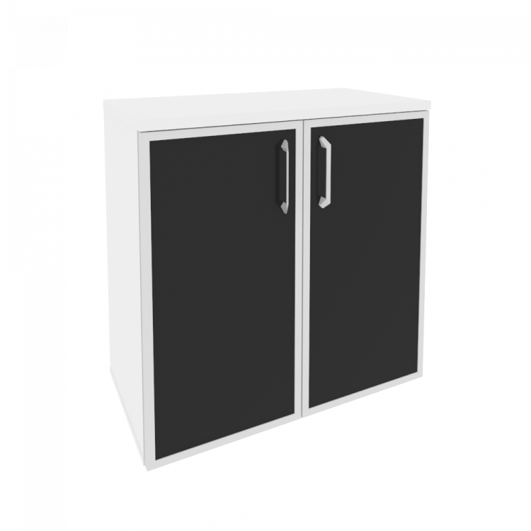 Onix Шкаф низкий широкий O.ST-3.2 R black Белый Бриллиант/Cтекло Black 800*420*823