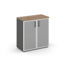 Style Project Шкаф низкий широкий SN.STS.E-303 Антрацит/Дуб Табак/Сатин/Черный Ручки 796*400*833