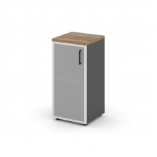 Style Project Шкаф низкий узкий SN.STU.E-303(L) Антрацит/Дуб Табак/Сатин/Черный Ручки 400*400*833