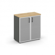 Style Project Шкаф низкий широкий SN.STS.E-303 Антрацит/Тиквуд Светлый/Сатин/Черный Ручки 796*400*83