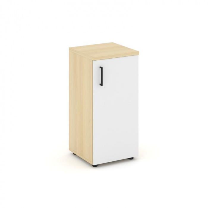 Style Project Шкаф низкий узкий SN.STU-301(R) Акация Лорка/Белый/Черный Ручки 400*400*833