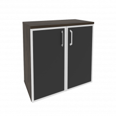 Onix Шкаф низкий широкий O.ST-3.2 R black Дуб Мали/Стекло Black 800*420*823