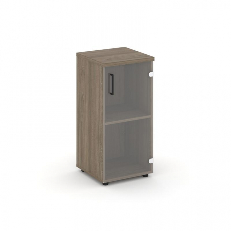 Style Project Шкаф низкий узкий SN.STU.E-302(R) Вяз Благородный/Прозрачный/Черный Ручки 400*400*833