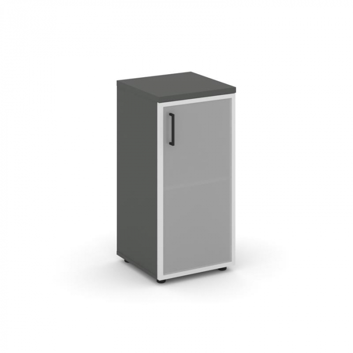 Style Project Шкаф низкий узкий SN.STU-303(R) Антрацит/Сатин/Черный Ручки 400*400*833