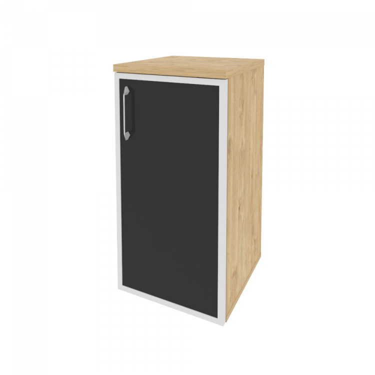 Onix Шкаф низкий узкий правый O.SU-3.2 R (R) black Тиквуд Светлый/Стекло Black 400*420*823