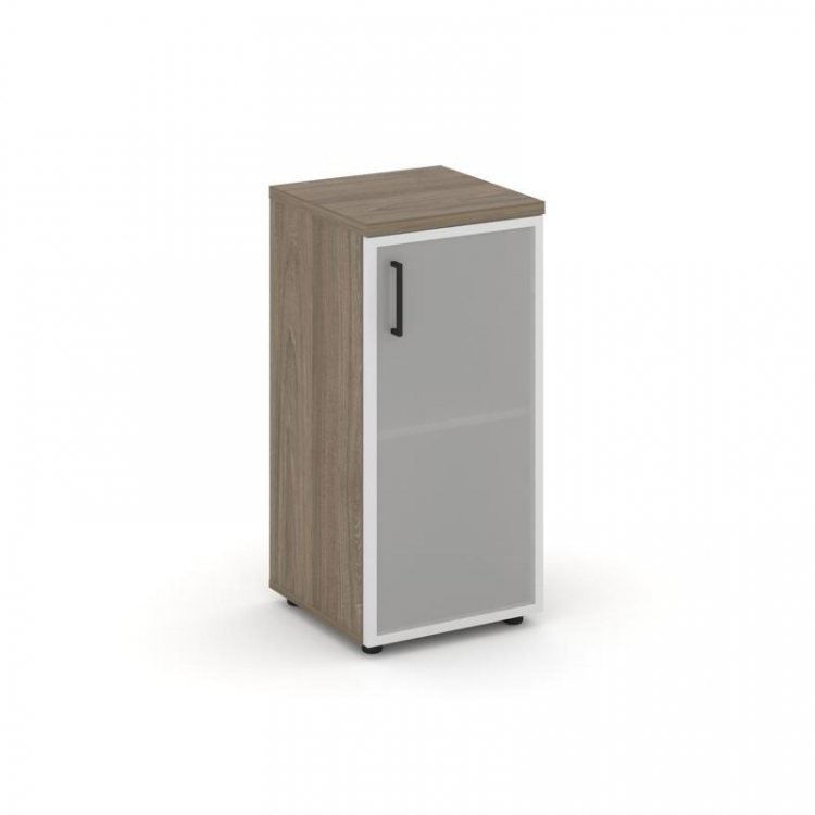 Style Project Шкаф низкий узкий SN.STU.E-303(R) Вяз Благородный/Сатин/Черный Ручки 400*400*833