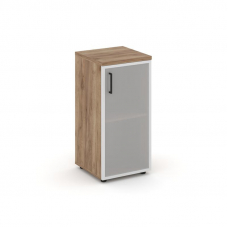 Style Project Шкаф низкий узкий SN.STU.E-303(R) Дуб Табак/Сатин/Черный Ручки 400*400*833