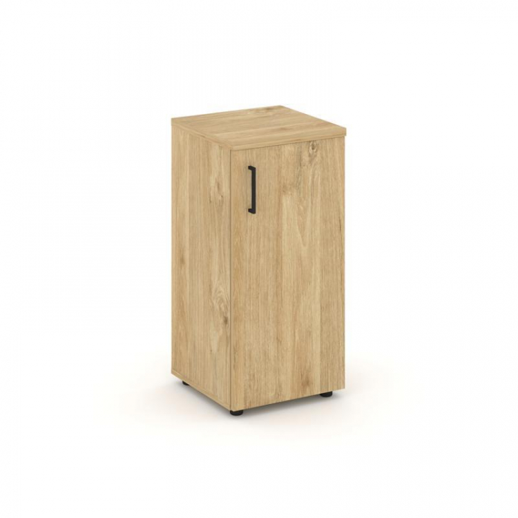 Style Project Шкаф низкий узкий SN.STU-301(R) Тиквуд Светлый/Черный Ручки 400*400*833