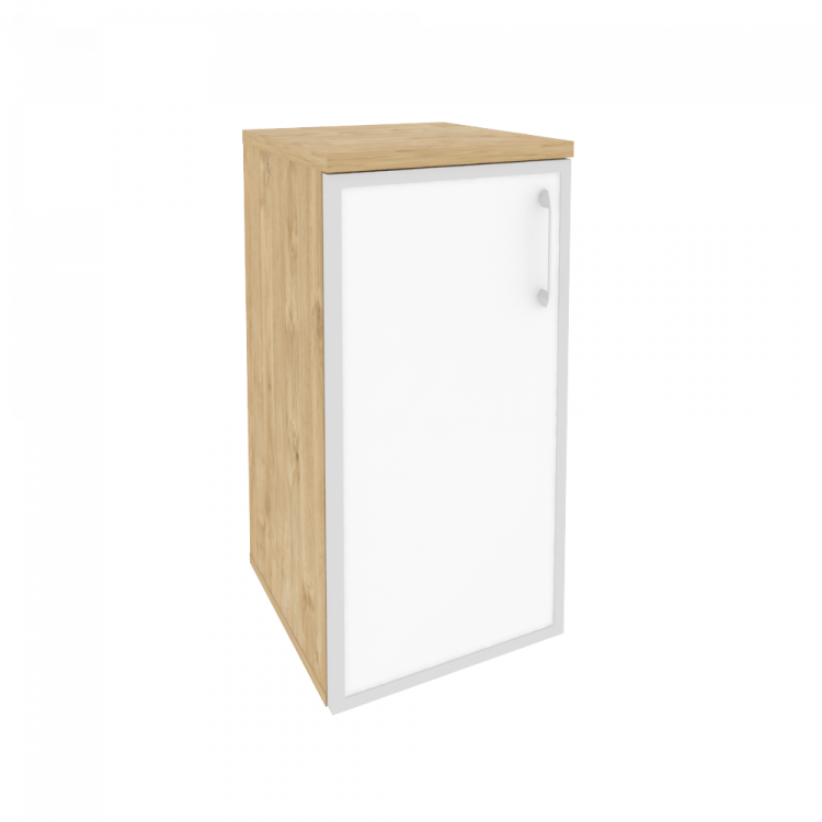 Onix Шкаф низкий узкий левый O.SU-3.2 R (L) white Тиквуд Светлый/Стекло White 400*420*823