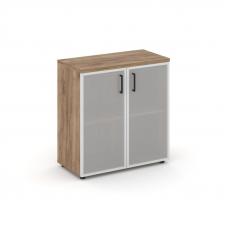 Style Project Шкаф низкий широкий SN.STS-303 Дуб Табак/Сатин/Черный Ручки 796*400*833