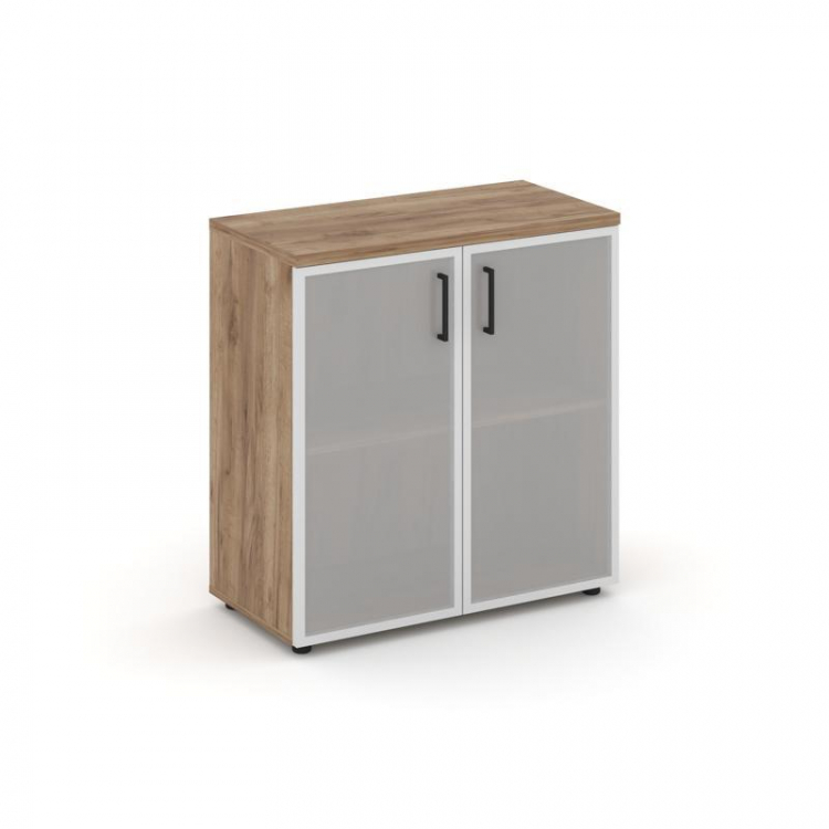 Style Project Шкаф низкий широкий SN.STS-303 Дуб Табак/Сатин/Черный Ручки 796*400*833