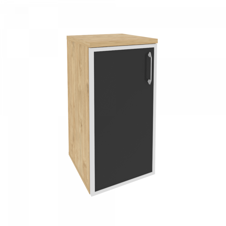 Onix Шкаф низкий узкий левый O.SU-3.2 R (L) black Тиквуд Светлый/Стекло Black 400*420*823