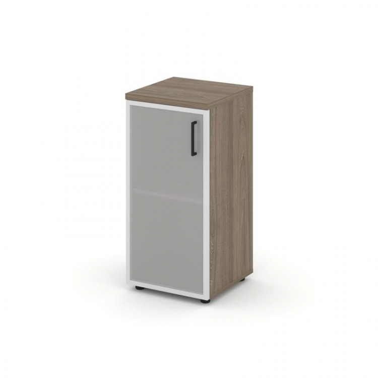 Style Project Шкаф низкий узкий SN.STU-303(L) Вяз Благородный/Сатин/Черный Ручки 400*400*833