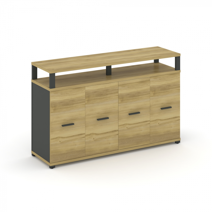 Концепт Распаш. шкаф опорный/приставной с верх. горизонтом CN.SOPR-006 A Дуб Винченцо/Антрацит/Мета