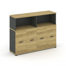 Concept Распаш. шкаф опорный/приставной с надставкой низ. CN.SOPR-007 A Дуб Винченцо/Антрацит/Металл