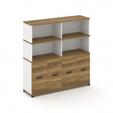 Concept Распаш. шкаф опорный/приставной с надставкой выс. CN.SOPR-008 B Сандал Янтарный/Белый Брилли